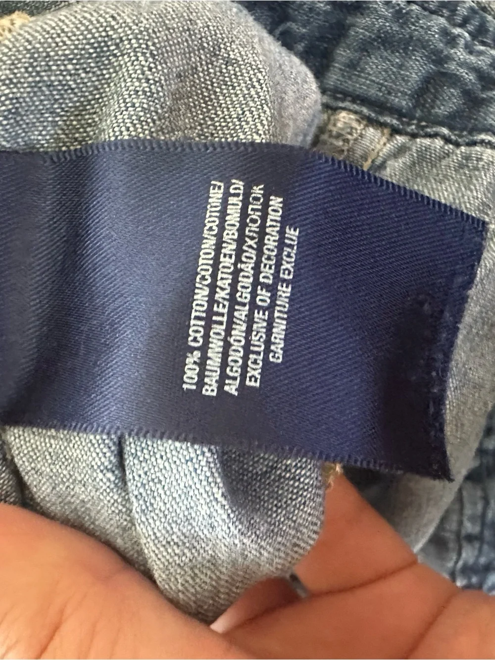 Ralph Lauren Girls' Blue Denim classic Dress with pockets